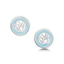  Creel Silver Stud Earrings With Blue Ice Enamel