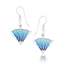  Ocean Silver Blue Enamell Drop Earrings