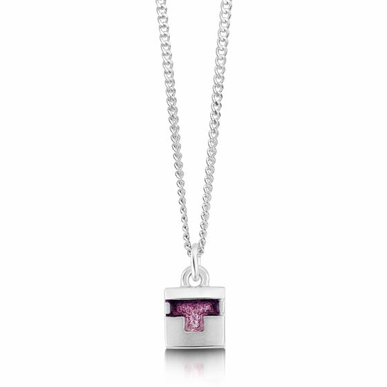 Small Castle Pendant with Purple Enamel