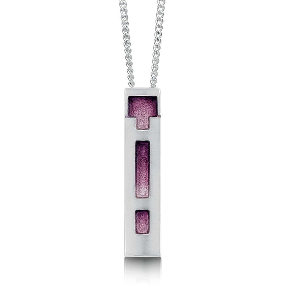 Large Castle Pendant with Purple Enamel