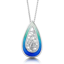  Tidal Treasures Blue Silver Enamel Pendant