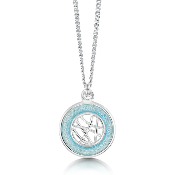 Creel Pool Ice Silver Enamel Necklace