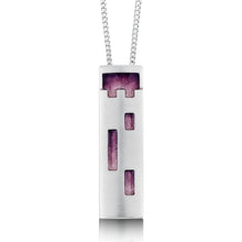  Large Castle Pendant with Purple Enamel