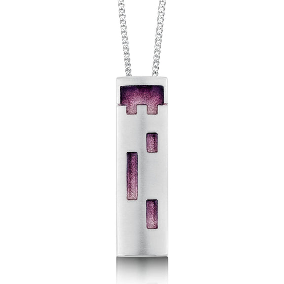 Large Castle Pendant with Purple Enamel