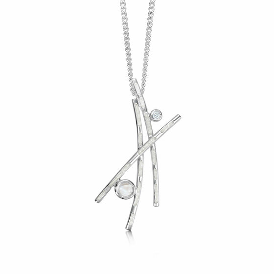 Morning Dew Silver Necklace with Moonstone