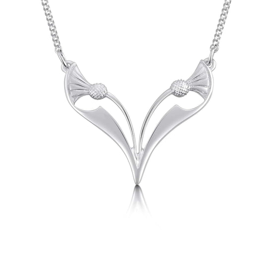 Sterling Silver Conjoined Thistle Pendant