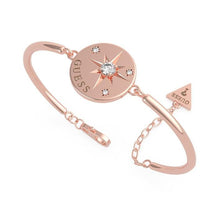  Ladies Rose Gold Plated Coin Wanderlust Bracelet With Swarovski Crystals