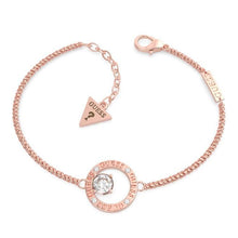  Rose Gold Plated Crystal In Circle Bracelet