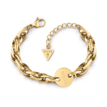  Ladies Chunky Gold Plated Bracelet With Guess Coin