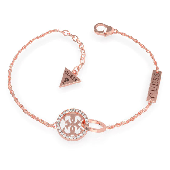 Ladies Equilibre Rose Gold Plated Bracelet With Classic G And Swarovski Crystals