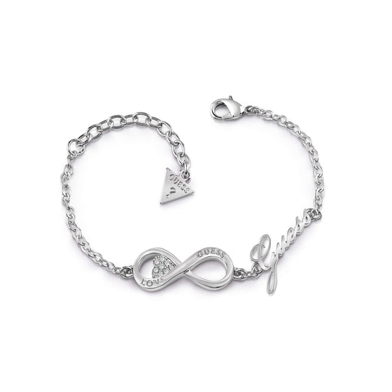 Ladies Endless Love Stainless Steel Guess Infinity Bracelet With Swarovski Crystals