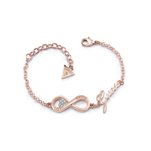  Ladies Endless Love Guess Bracelet. Rose Gold Plated Infinite With Swarovski Crystals