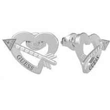  Ladies Stainless Steel Across My Heart Earrings With Swarovski Crystals