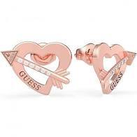  Ladies Rose-Gold Plated Across My Heart Earrings With Swarovski Crystals