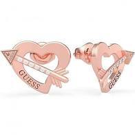 Ladies Rose-Gold Plated Across My Heart Earrings With Swarovski Crystals