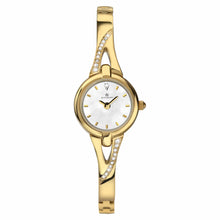  Ladies Gold Plated Bracelet Watch With Silver Dial And Crystals Set In The Bracelet