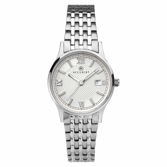 Ladies Stainless Steel Bracelet Watch With Silver Dial