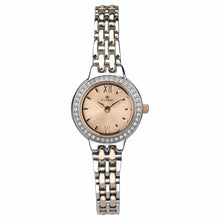  Ladies Rose Gold Plated And Stainless Steel Bracelet Watch With a Swavorski Stone Bezel