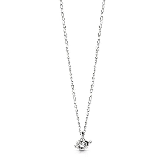 Ladies Stainless Steel Knot Necklace With Swarovski Crystals