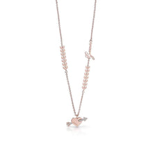  Ladies Rose-Gold Plated Cupid Heart Necklace With Swarovski Crystals