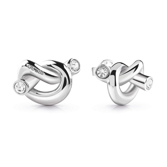 Ladies Stainless Steel Knot Earrings With Swarovski Crystals