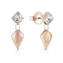  Ladies Rose-Gold Plated Small Drop Stud Earrings With A Swarovski Crystal