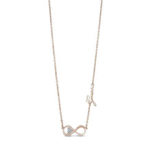  Ladies Rose-Gold Plated Endless Love Necklace With Swarovski Crystal Heart